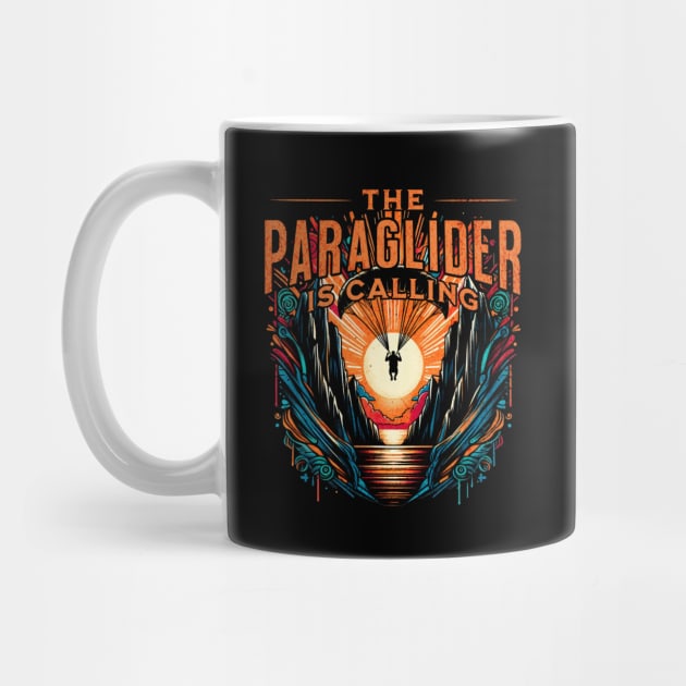 The Paraglider is Calling Retro Design by Miami Neon Designs